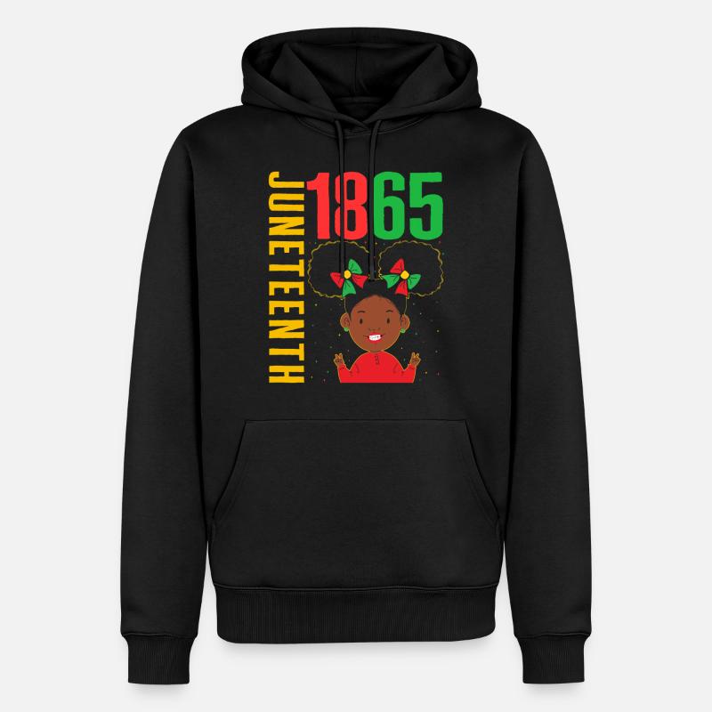 Juneteenth 1865 Chemise, Afro-Américain, BLM, - Sweat à capuche Premium bio Homme - noir