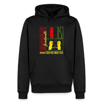Juneteenth 1865 Shirt, Emancipation Day, Free-ish - Men’s Premium Organic Hoodie - black - Front - Nico (187cm)