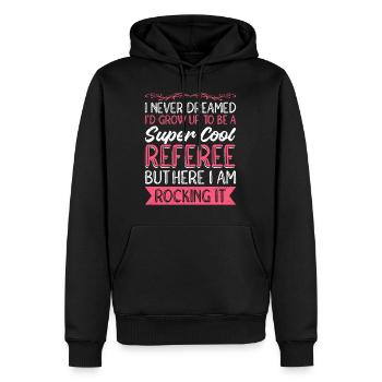 Arbitre super cool - Sweat à capuche Premium bio Homme - noir - Devant - Nico (187cm)