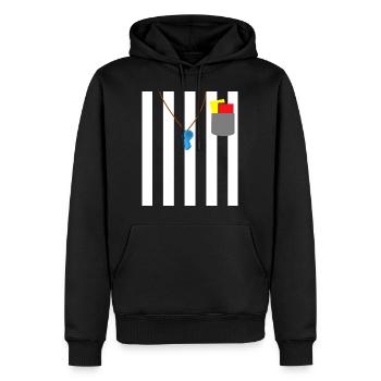 Tenue d’arbitre Devise Party Shiri - Sweat à capuche Premium bio Homme - noir - Devant - Nico (187cm)