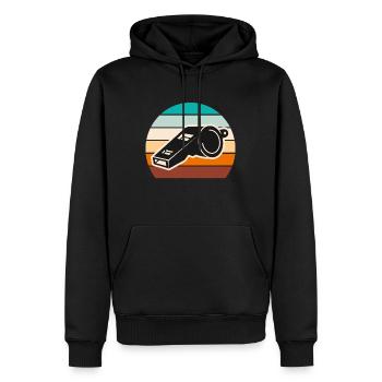 Arbitre de pipe Shiri vintage - Sweat à capuche Premium bio Homme - noir - Devant - Nico (187cm)