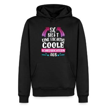 So sieht eine coole Schiedsrichterin aus - Männer Premium Bio Hoodie - Schwarz - Vorne - Nico (187cm)