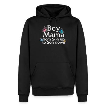 Boy Mama From Son Up To Down Shirt, Butterfly - Men’s Premium Organic Hoodie - black - Front - Nico (187cm)