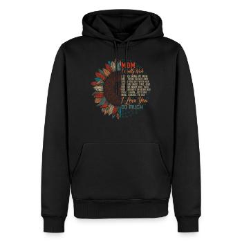 Maman Chemise, j’aimerais vraiment pouvoir ramener maman - Sweat à capuche Premium bio Homme - noir - Devant - Nico (187cm)