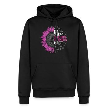 Mom Shirt, Eat Sleep Take Kids To Sport Repeat, - Men’s Premium Organic Hoodie - black - Front - Nico (187cm)