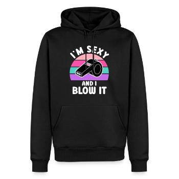 Je suis sexy et je le souffle SChiedsrichterin - Sweat à capuche Premium bio Homme - noir - Devant - Nico (187cm)