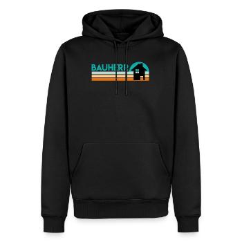 Bauherr Eigenheim Richtfest - Männer Premium Bio Hoodie - Schwarz - Vorne - Nico (187cm)