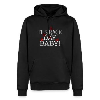 Racing Shirt, It's Race Day Baby Schmetterling Tee, - Männer Premium Bio Hoodie - Schwarz - Vorne - Nico (187cm)