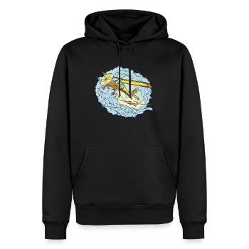 Hobby pilot motive for pilots & air traffic - Men’s Premium Organic Hoodie - black - Front - Nico (187cm)