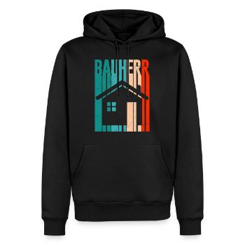 Richtfest Eigenheim Bauherr - Männer Premium Bio Hoodie - Schwarz - Vorne - Nico (187cm)