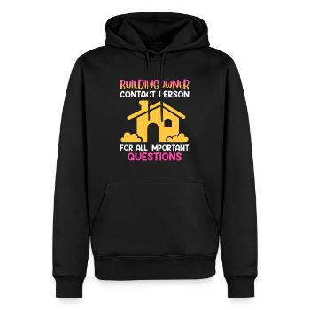Bauherr Bauherrin Eigenheim - Männer Premium Bio Hoodie - Schwarz - Vorne - Nico (187cm)