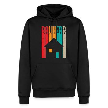 Richtfest Eigenheim Bauherr - Männer Premium Bio Hoodie - Schwarz - Vorne - Nico (187cm)