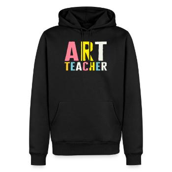 Chemise d’art, Artiste Palette Pinceaux Amoureux, Art - Sweat à capuche Premium bio Homme - noir - Devant - Nico (187cm)