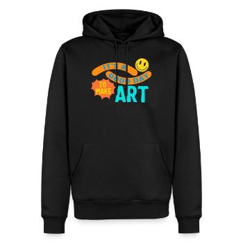 Chemise d’art, c’est une bonne journée pour faire de l’art, de l’amour de l’art - Sweat à capuche Premium bio Homme - noir - Devant - Nico (187cm)