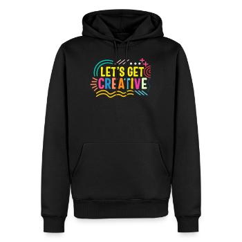 Art Shirt, Let's Get Creative, Art Teacher Gift, - Men’s Premium Organic Hoodie - black - Front - Nico (187cm)