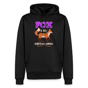 Le renard est mon Animal Fuchs - Sweat à capuche Premium bio Homme - noir - Devant - Nico (187cm)
