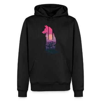 Fuchs Jagd Jäger - Männer Premium Bio Hoodie - Schwarz - Vorne - Nico (187cm)