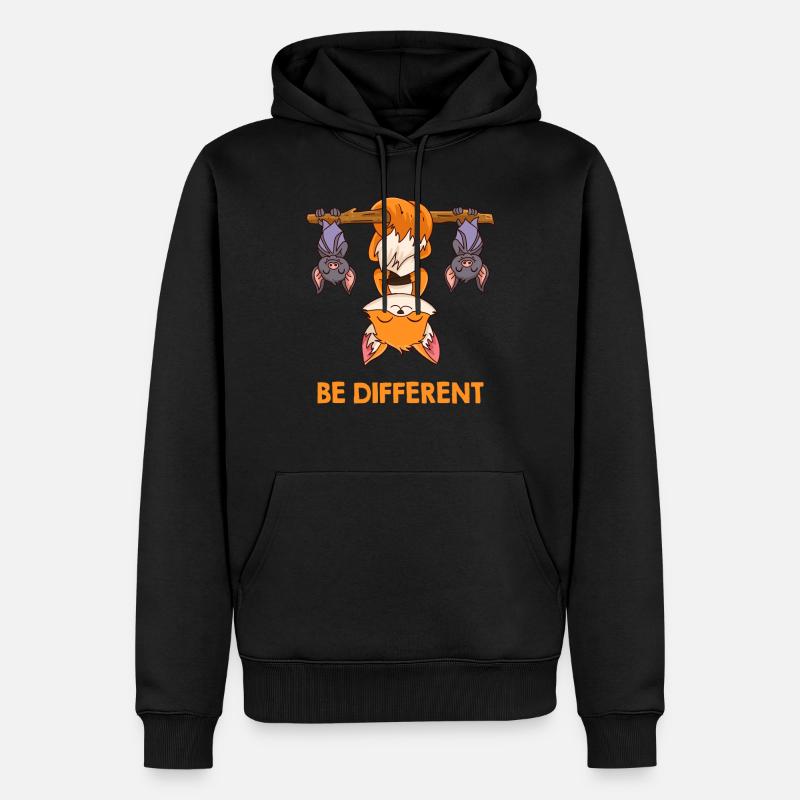 Fuchs Be Different - Männer Premium Bio Hoodie - Schwarz