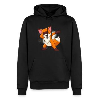 Dabbing Fuchs Kinder - Männer Premium Bio Hoodie - Schwarz - Vorne - Nico (187cm)