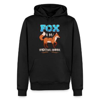 Le renard est mon Animal Fuchs - Sweat à capuche Premium bio Homme - noir - Devant - Nico (187cm)