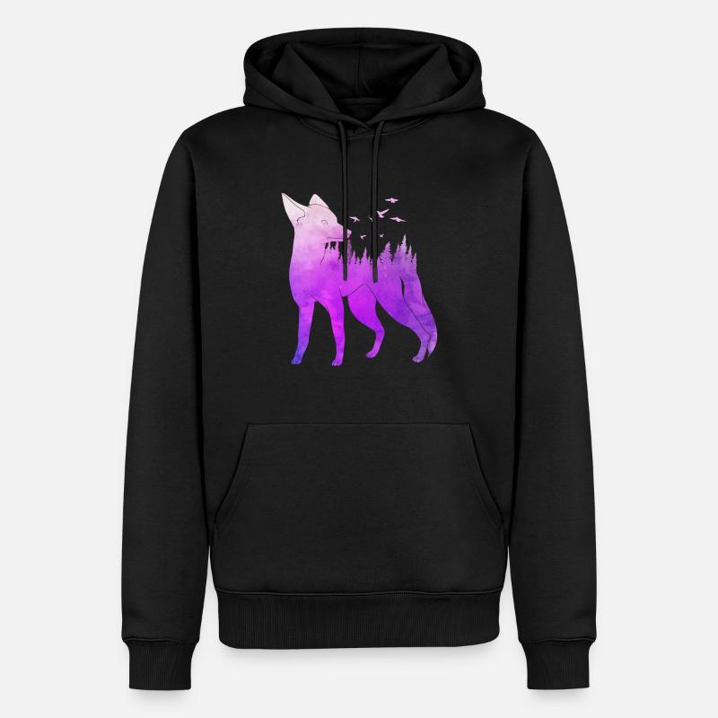 Fuchs Walddesign Fuchsjäger Jagd - Männer Premium Bio Hoodie - Schwarz