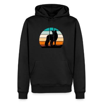 Vintage Fuchs Jäger Jagd - Männer Premium Bio Hoodie - Schwarz - Vorne - Nico (187cm)