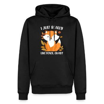 J’aime beaucoup les renards renards enfants - Sweat à capuche Premium bio Homme - noir - Devant - Nico (187cm)