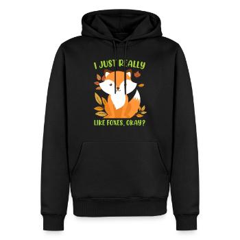J’aime beaucoup les renards renards enfants - Sweat à capuche Premium bio Homme - noir - Devant - Nico (187cm)