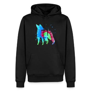 Fuchs Kunst Jäger Fuchsjagd Jagd - Männer Premium Bio Hoodie - Schwarz - Vorne - Nico (187cm)
