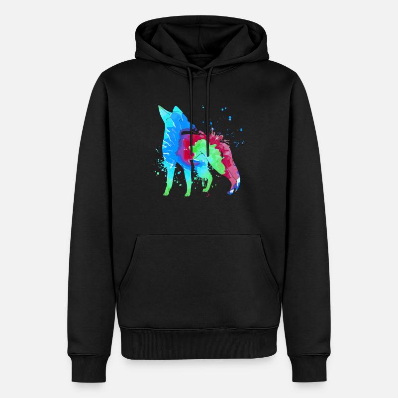 Fuchs Kunst Jäger Fuchsjagd Jagd - Männer Premium Bio Hoodie - Schwarz