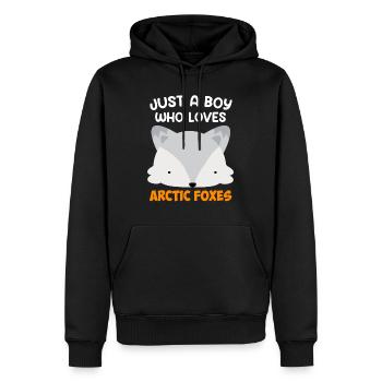 Juste une fille qui aime les renards - Sweat à capuche Premium bio Homme - noir - Devant - Nico (187cm)