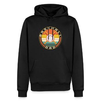 Baseballhemd, Baseball Dad Tee, Baseball Schläger - Männer Premium Bio Hoodie - Schwarz - Vorne - Nico (187cm)
