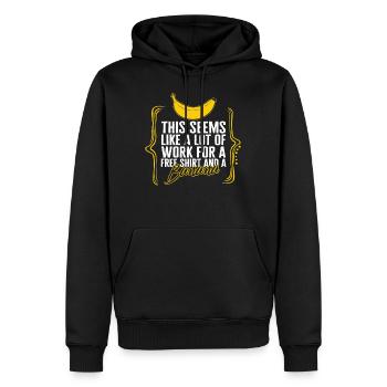 Running Race Shirt, This Seems Like A Lot Of Work - Men’s Premium Organic Hoodie - black - Front - Nico (187cm)