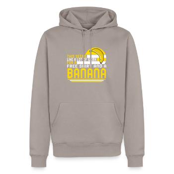 Running Race Shirt, This Seems Like A Lot Of Work - Men’s Premium Organic Hoodie - taupe - Front - Nico (187cm)