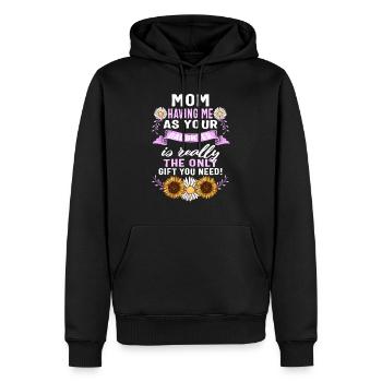 Chemise mère fille, m’ayant comme ta fille - Sweat à capuche Premium bio Homme - noir - Devant - Nico (187cm)