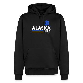 Alaska USA Hemd Alaskan Retro Vintage Home State - Männer Premium Bio Hoodie - Schwarz - Vorne - Nico (187cm)
