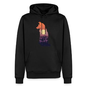 Fuchs Jagd Jäger - Männer Premium Bio Hoodie - Schwarz - Vorne - Nico (187cm)