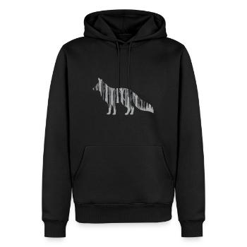Fuchs Wald - Männer Premium Bio Hoodie - Schwarz - Vorne - Nico (187cm)