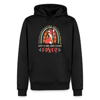 Juste une fille qui aime Foxes Rainbow Kids - Sweat à capuche Premium bio Homme - noir - Devant - Nico (187cm)