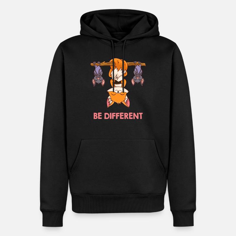 Fuchs Be Different - Männer Premium Bio Hoodie - Schwarz