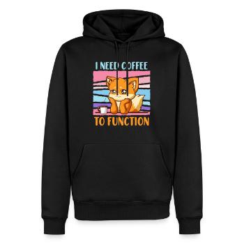 Buveur de café j’ai besoin de café dames - Sweat à capuche Premium bio Homme - noir - Devant - Nico (187cm)