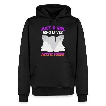 Juste une fille qui aime les renards - Sweat à capuche Premium bio Homme - noir - Devant - Nico (187cm)