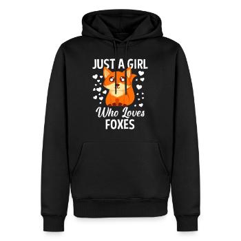 Enfants Renard Juste une fille qui aime les renards - Sweat à capuche Premium bio Homme - noir - Devant - Nico (187cm)
