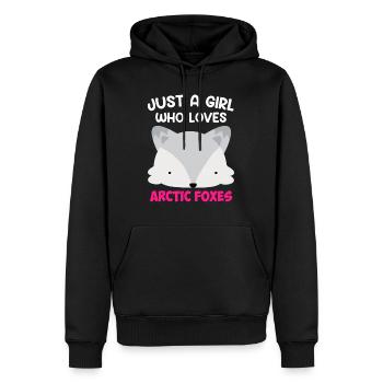 Juste une fille qui aime les renards - Sweat à capuche Premium bio Homme - noir - Devant - Nico (187cm)