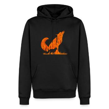 Fox Silhouette Fox Forest Hunter - Sweat à capuche Premium bio Homme - noir - Devant - Nico (187cm)