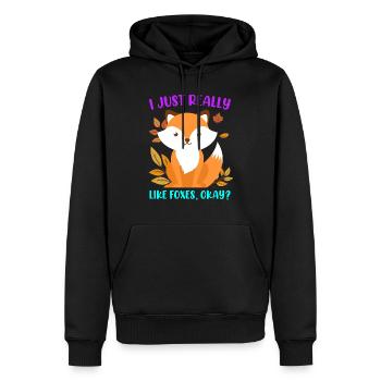 J’aime beaucoup les renards renards enfants - Sweat à capuche Premium bio Homme - noir - Devant - Nico (187cm)