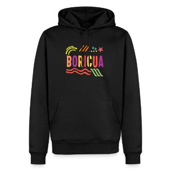 Boricua Hemd, Puerto Rico Flagge Patriotisches T-Shirt, - Männer Premium Bio Hoodie - Schwarz - Vorne - Nico (187cm)