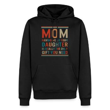 Chemise mère fille, m’ayant comme ta fille - Sweat à capuche Premium bio Homme - noir - Devant - Nico (187cm)