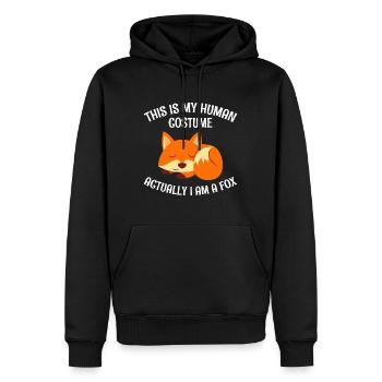 Ceci est mon costume humain je suis un renard - Sweat à capuche Premium bio Homme - noir - Devant - Nico (187cm)