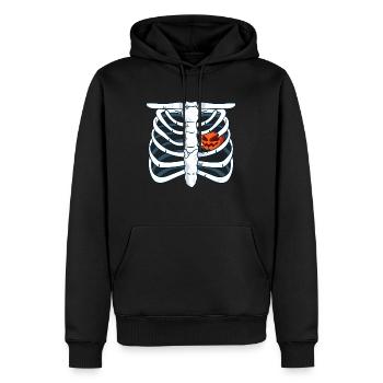 Kürbis Skelett Halloween - Männer Premium Bio Hoodie - Schwarz - Vorne - Nico (187cm)